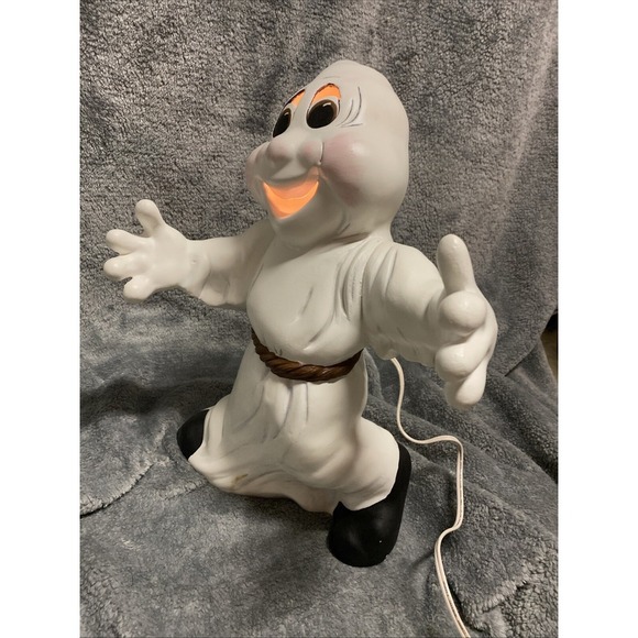 Halloween Ghost Happy Light Up Figurine Vintage, hand painted - Picture 9 of 13